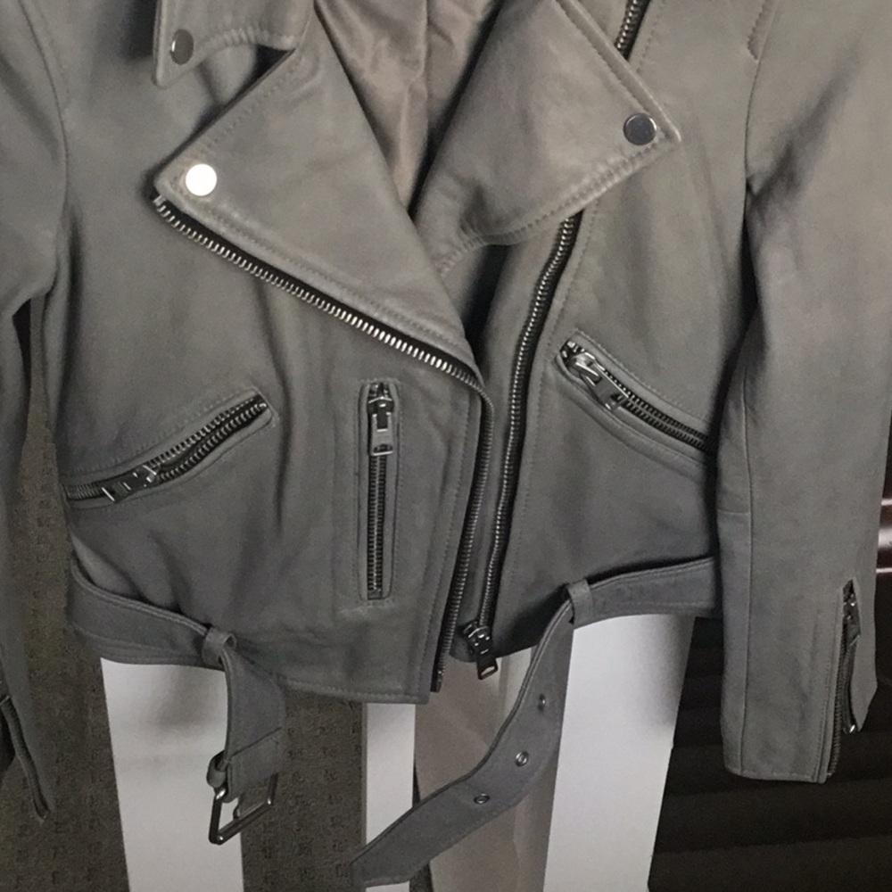 Balfern Belted Leather Biker Jacket All Saints - Picture 3 of 9